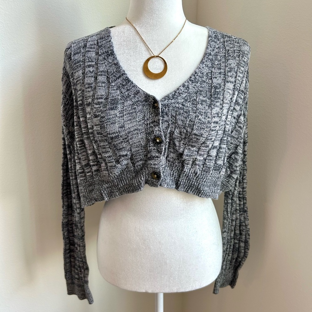 Urban Outfitters Charcoal Button-Up Cardigan